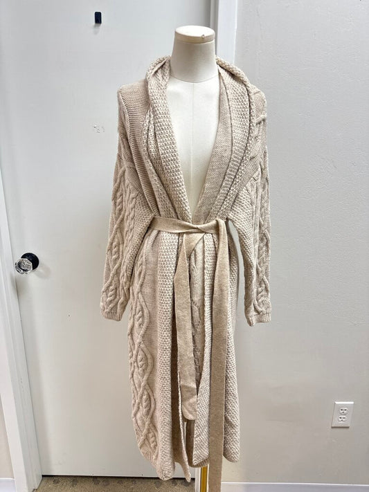 Anthropologie Tan Cable Knit Coatigan NWT