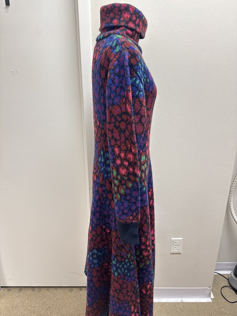 Farm Rio Knit Multi Print Turtleneck Maxi Dress