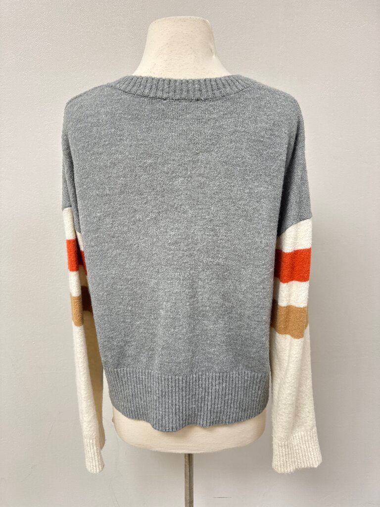 Z Supply Grey Varsity Stripe Sweater