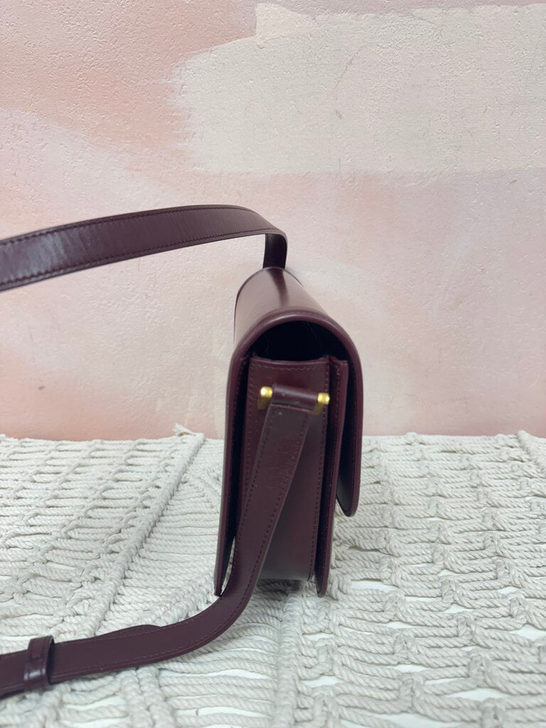 Saint Laurent Rouge Cabernet Solferino Med Box Shoulder Bag