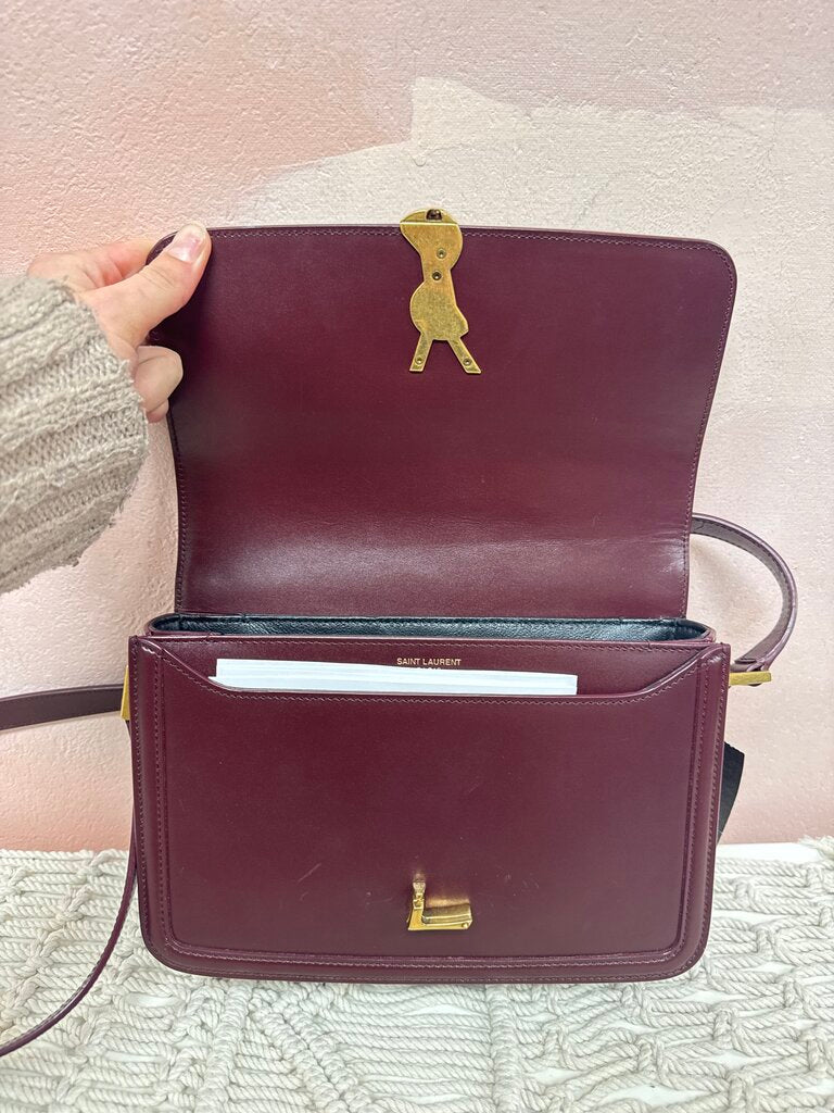 Saint Laurent Rouge Cabernet Solferino Med Box Shoulder Bag