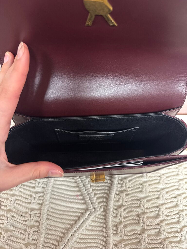 Saint Laurent Rouge Cabernet Solferino Med Box Shoulder Bag