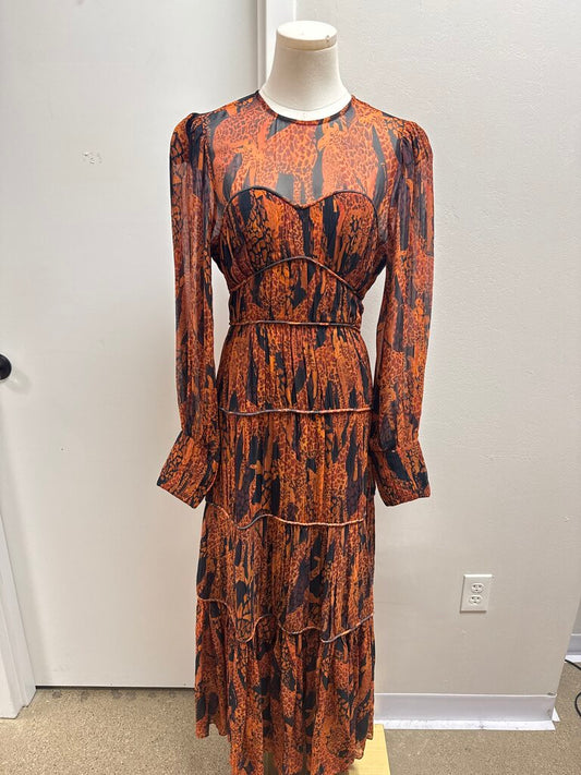 Farm Rio Brown Animal Graphic Maxi Dress