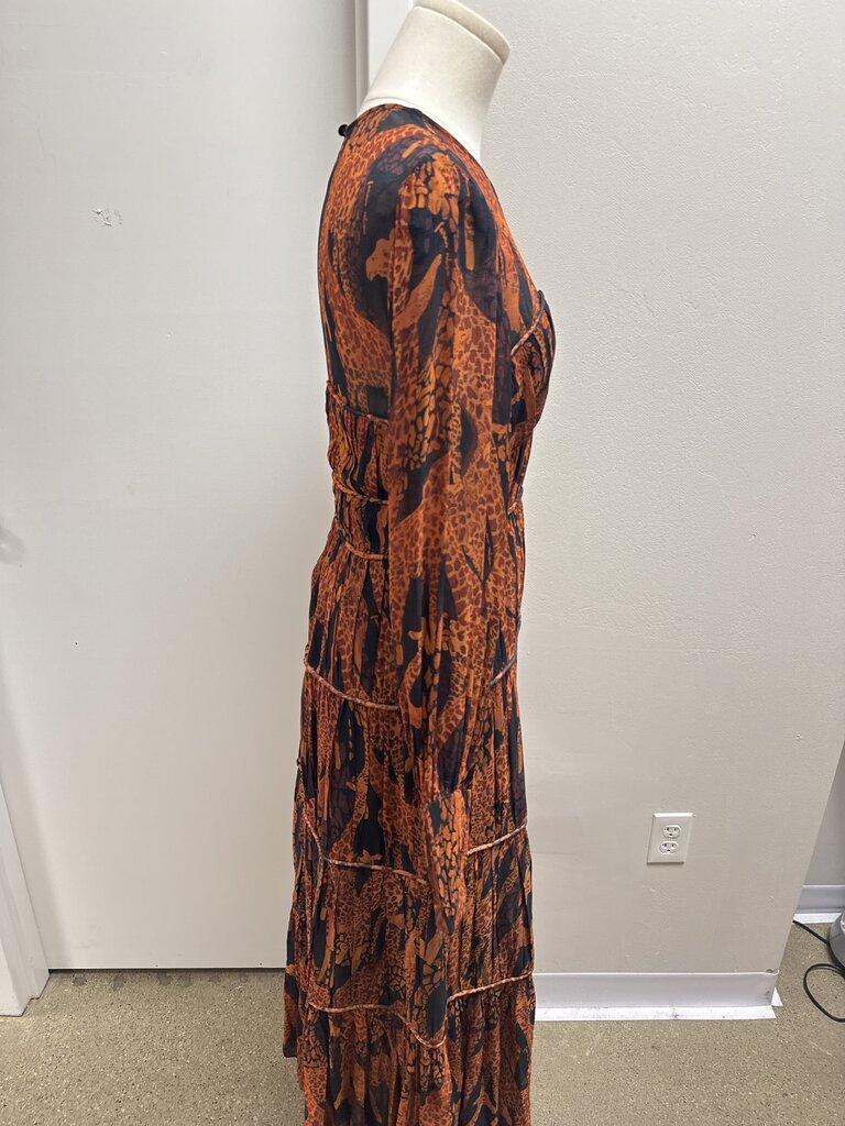 Farm Rio Brown Animal Graphic Maxi Dress