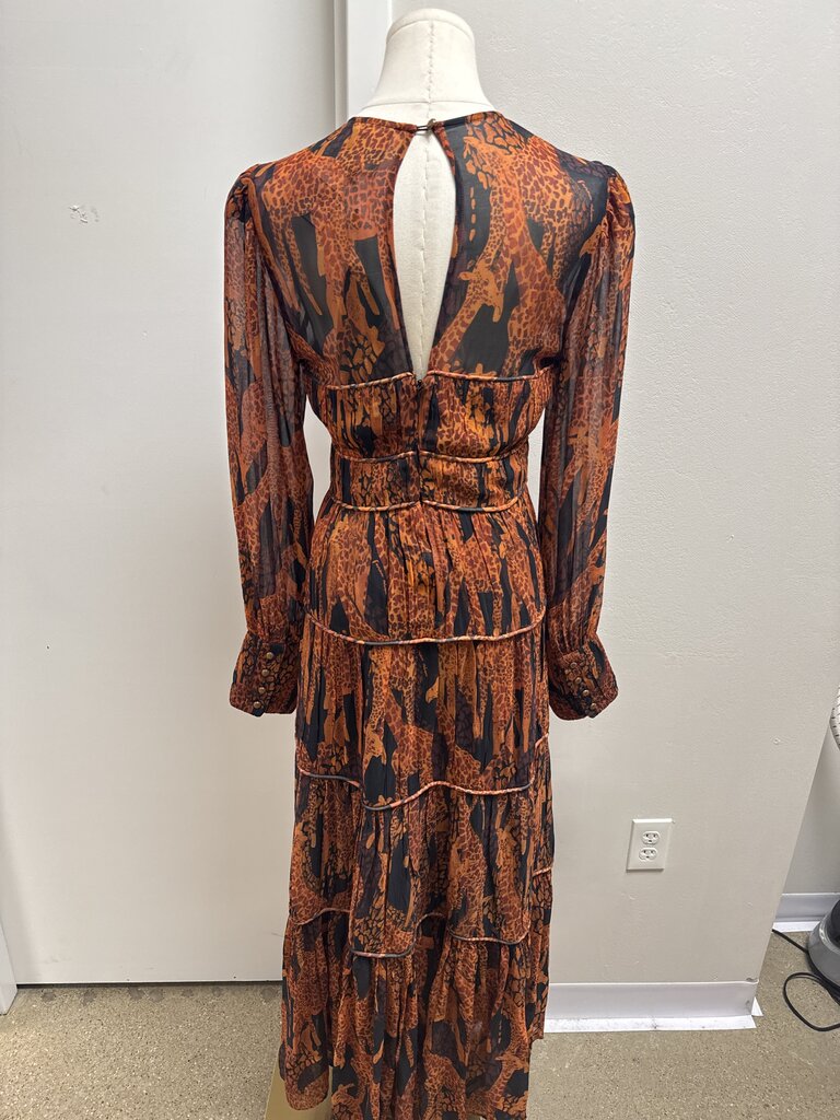 Farm Rio Brown Animal Graphic Maxi Dress