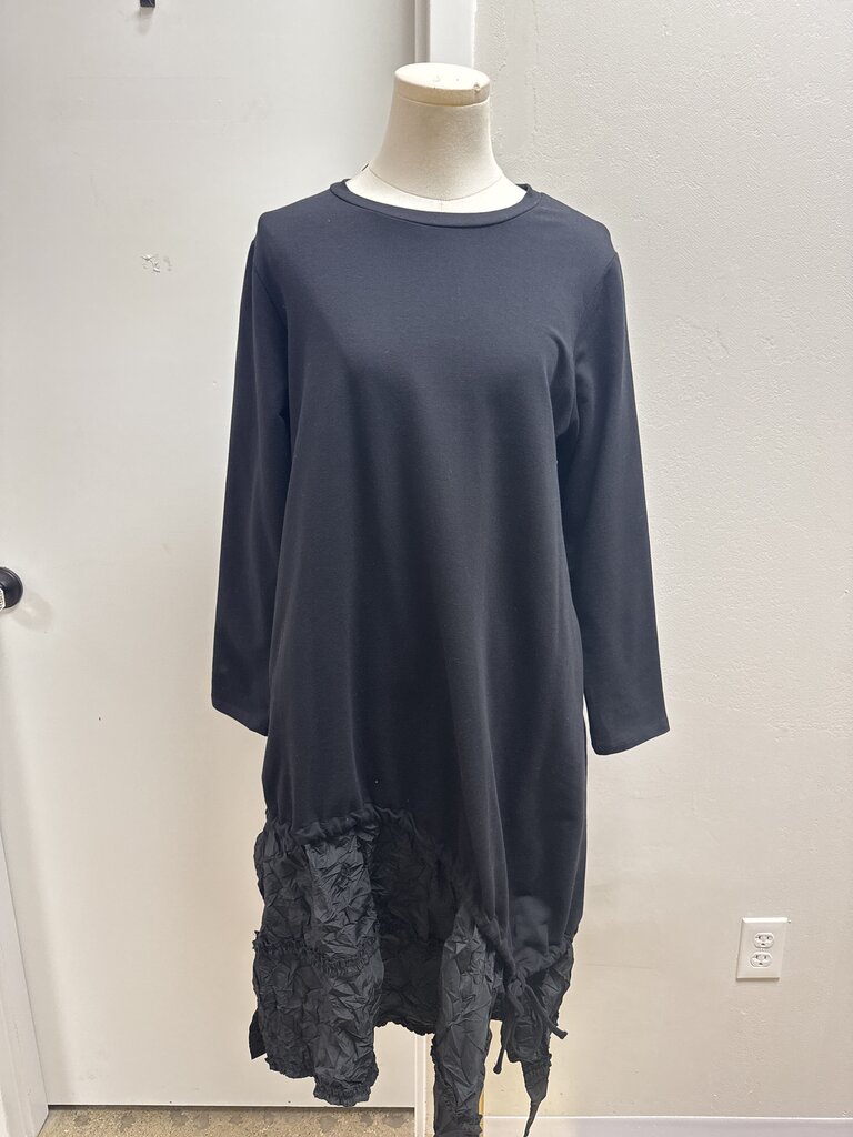 Kozan Black Shirred Hem Dress NWT