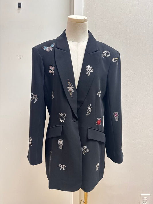 Cinq a Sept Black Embellished Blazer NWT