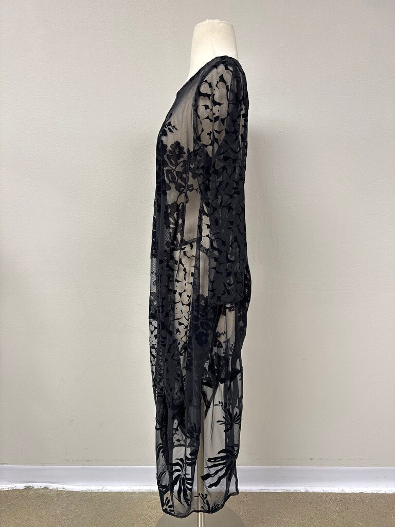 Alembika Black Lace Sheer Dress