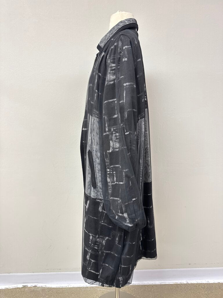 NY 77 Black Graphic Coat