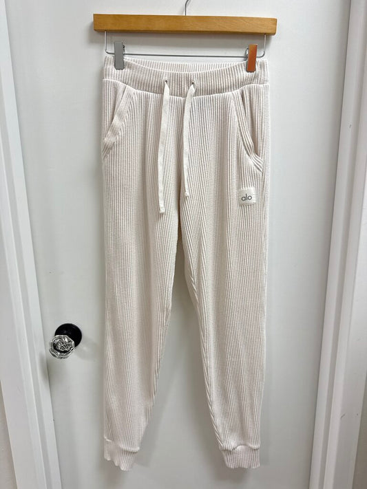 Alo Ivory Ribbed Jogger