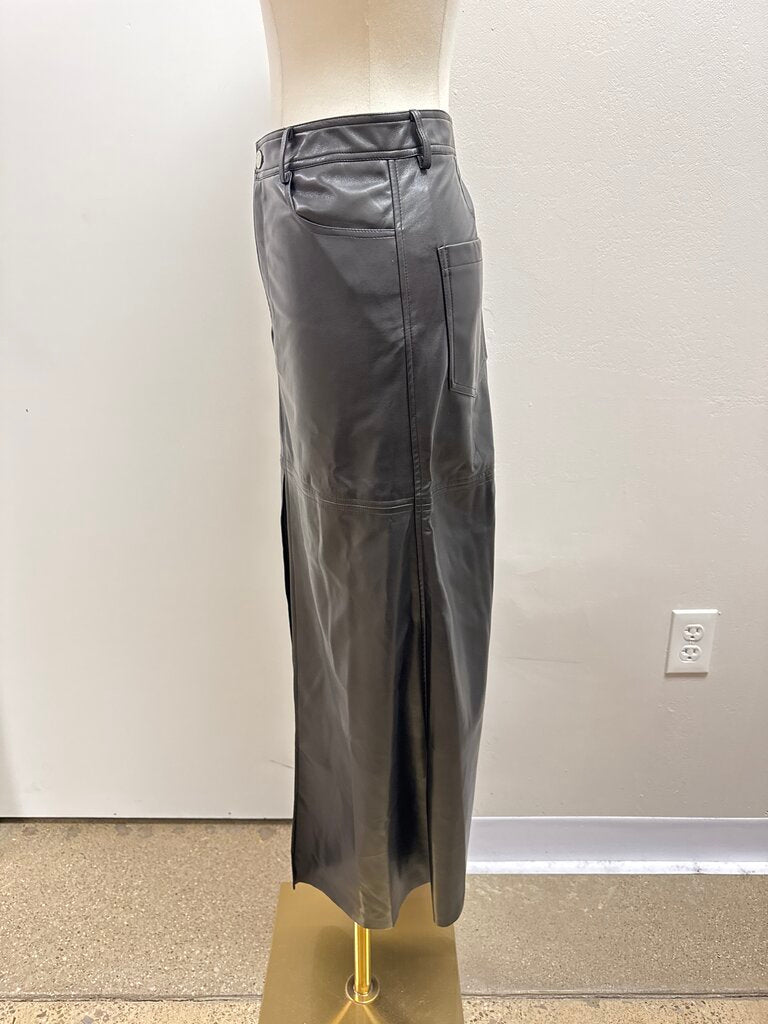 WeWoreWhat Black Faux Leather Maxi Skirt NWT