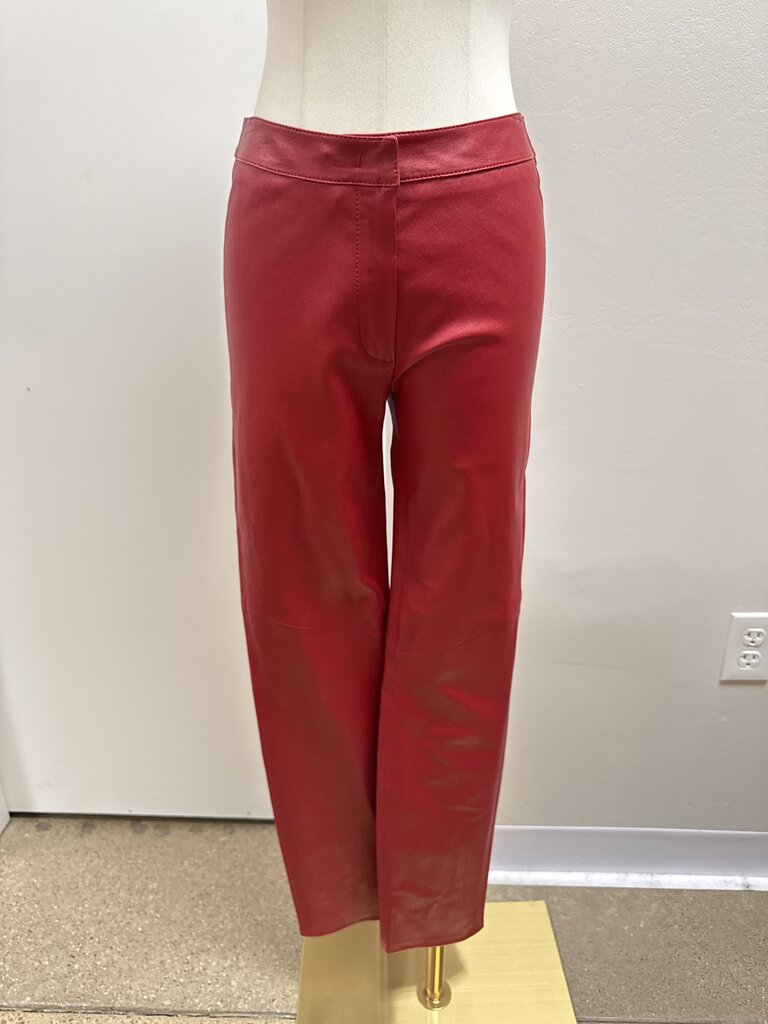 Escada Red Leather Pant