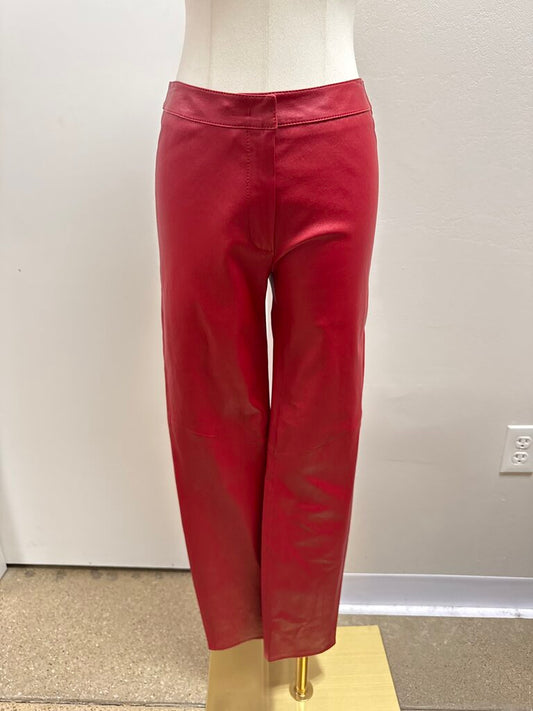 Escada Red Leather Pant