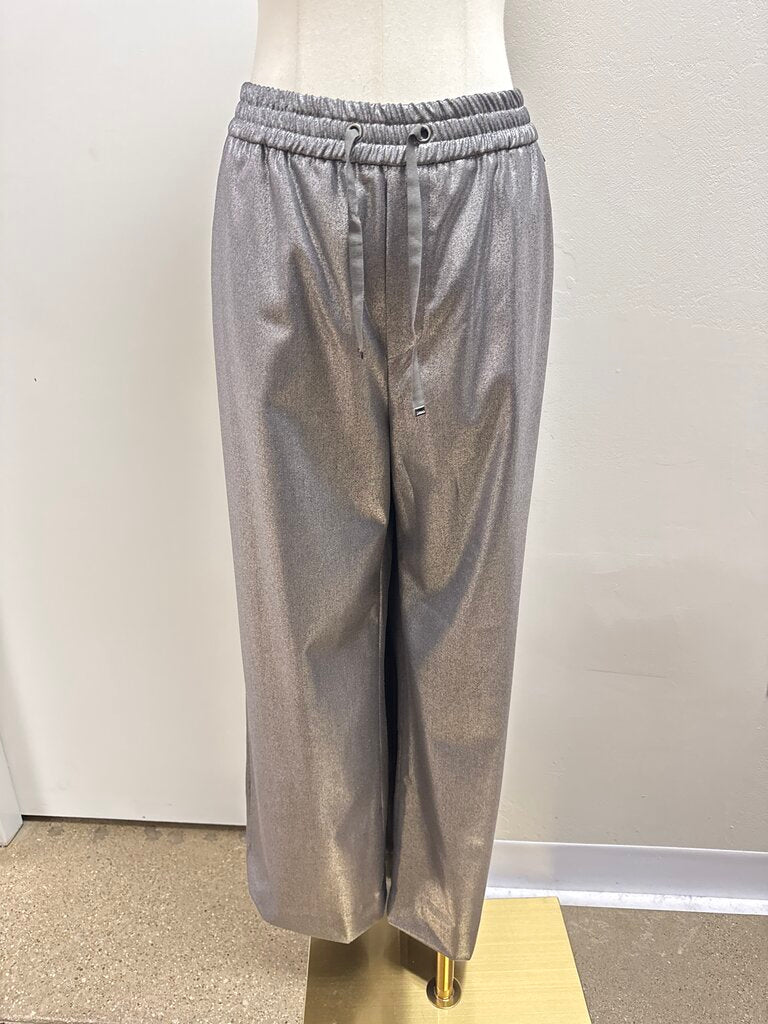 Herno Silver Pull On Wide Leg Pant NWT