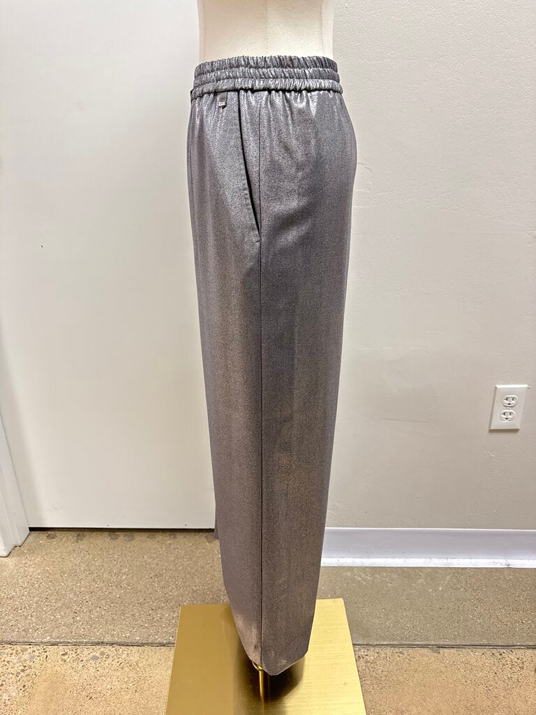 Herno Silver Pull On Wide Leg Pant NWT