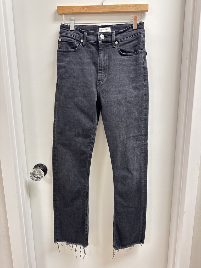 Sandro Black Straight Leg Jean