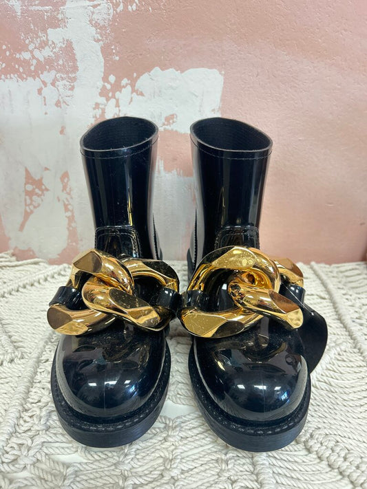 JW Anderson Black Buckle Rubber Bootie