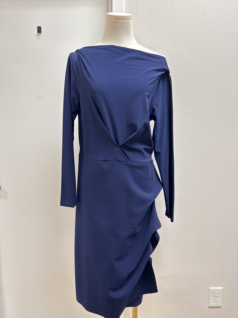 Chiara Boni Blue Cowl Neck Dress