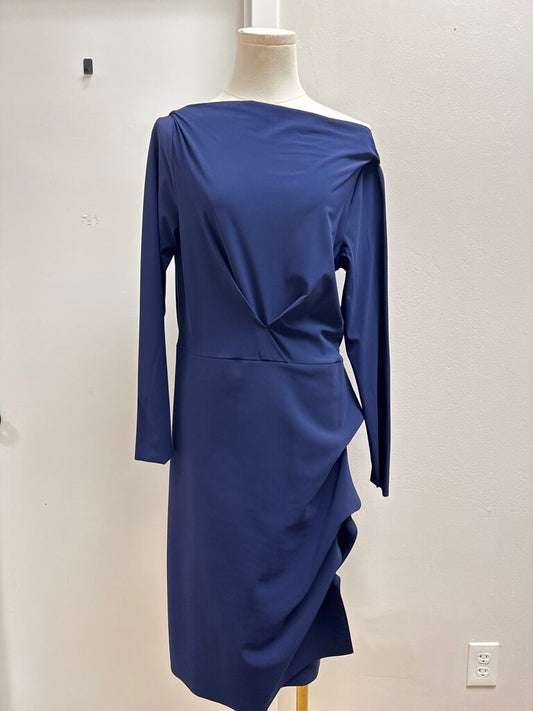 Chiara Boni Blue Cowl Neck Dress