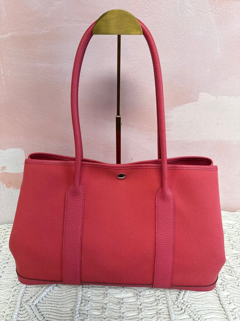 Hermes Garden Party Toile and Leather 30 Tote *Box and Dust Bag