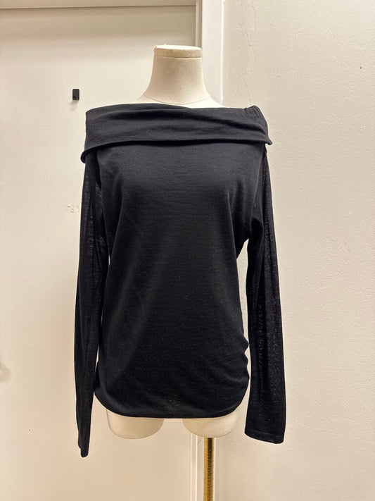 Donna Karan Black Cowl Neck Sweater