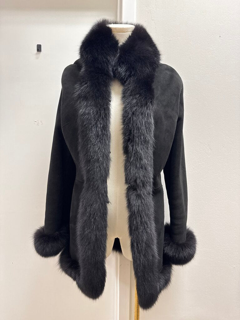 Studio Milano Black Shearling and Fur Jacket