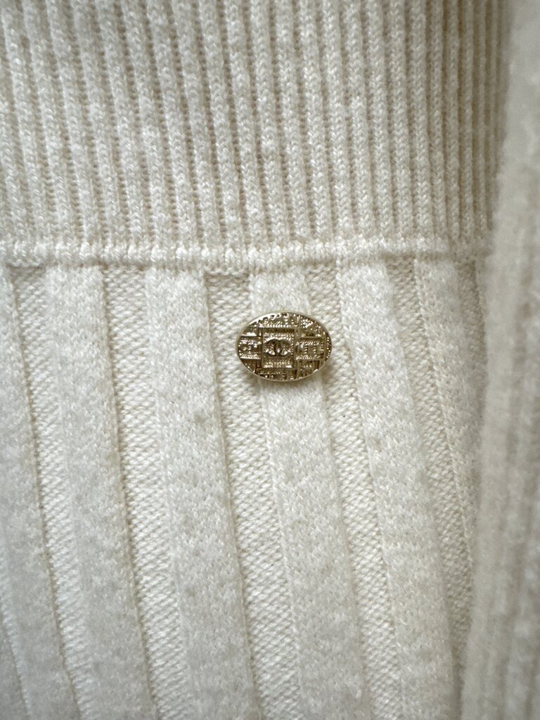 Chanel Ivory Knit Pleated Dress '18