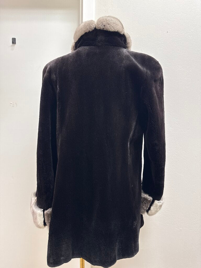 Black Sheared Mink and Chinchilla Coat