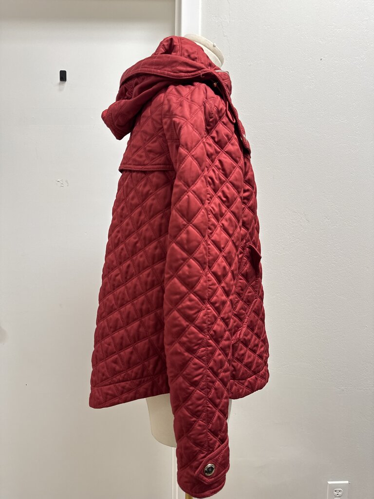Burberry Red Quilted Cropped Parka
