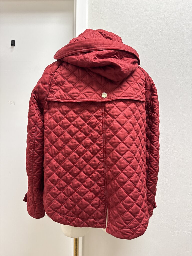 Burberry Red Quilted Cropped Parka