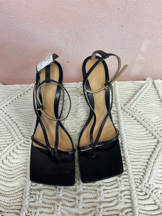 Bottega Black Strappy Heel
