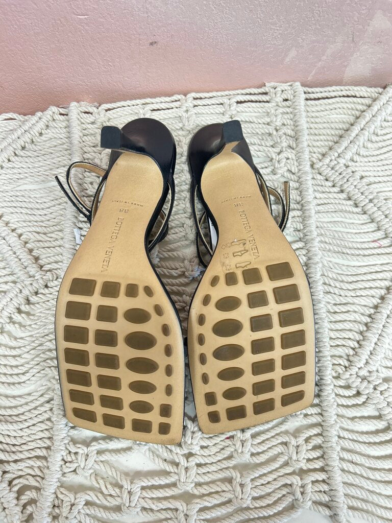 Bottega Black Strappy Heel