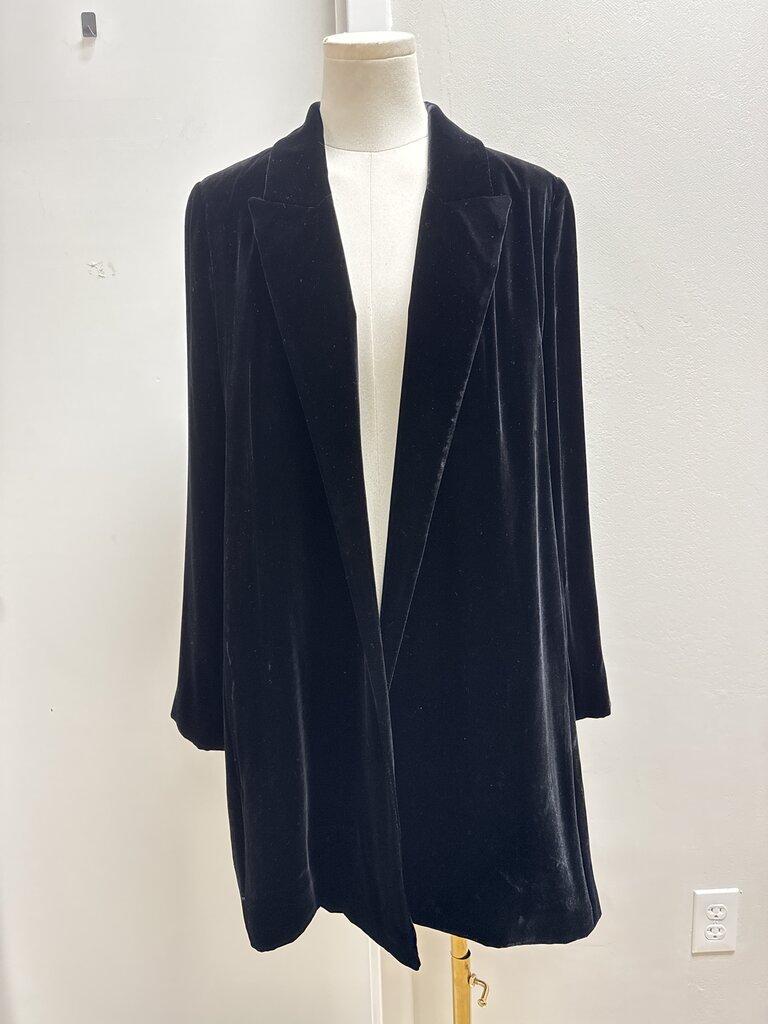 Lafayette 148 Black Velvet Open Jacket