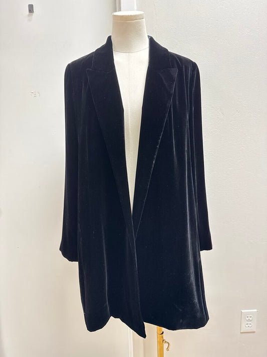 Lafayette 148 Black Velvet Open Jacket
