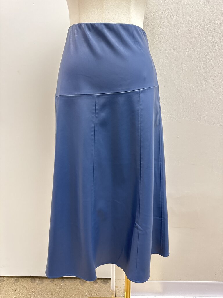 Gerry Weber Slate Blue Faux Leather Skirt NWT