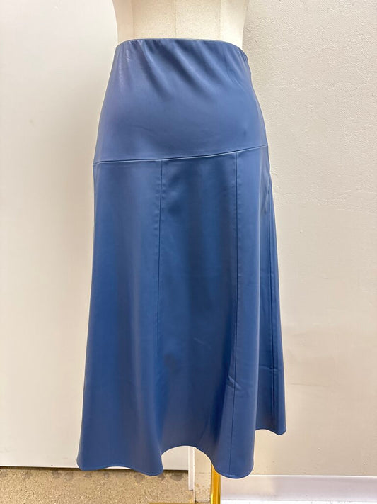 Gerry Weber Slate Blue Faux Leather Skirt NWT
