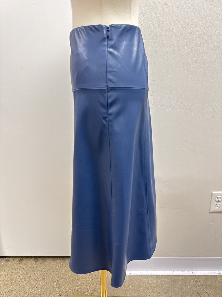 Gerry Weber Slate Blue Faux Leather Skirt NWT