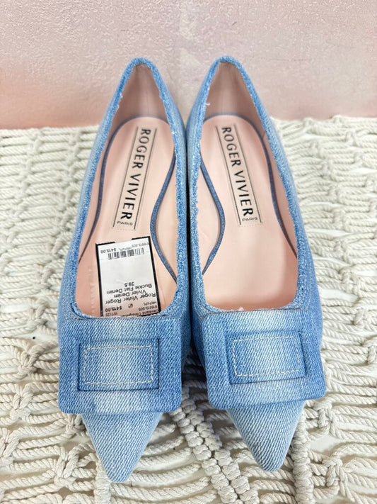 Roger Vivier Denim Buckle Flat