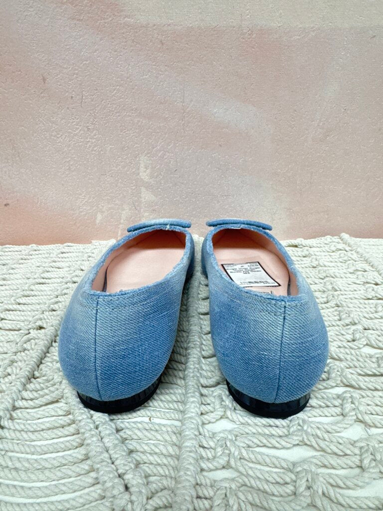Roger Vivier Denim Buckle Flat