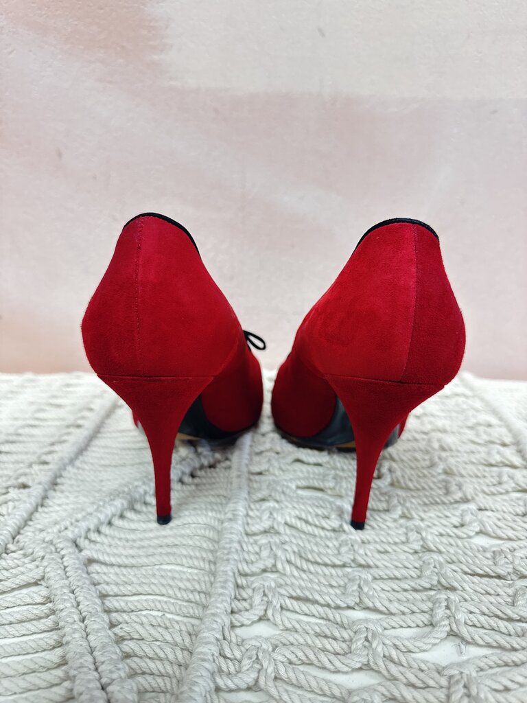 Tabitha Simmons Red and Leopard Suede Pump