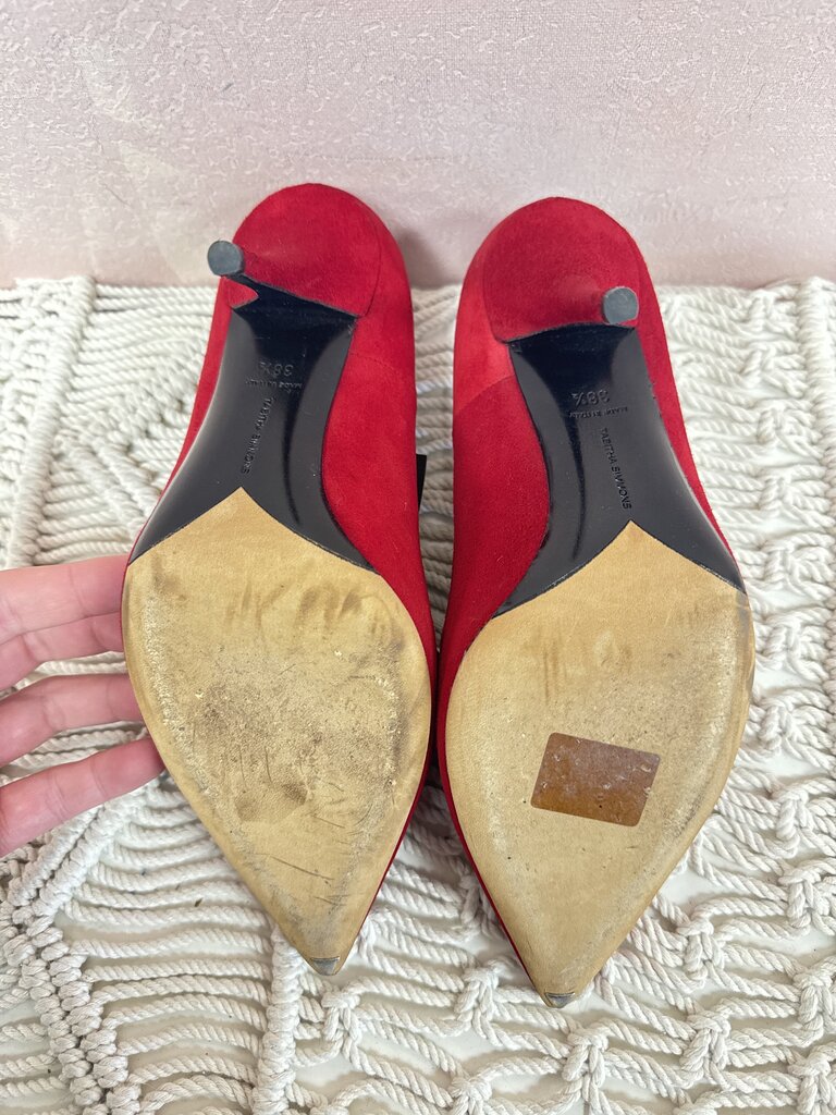 Tabitha Simmons Red and Leopard Suede Pump