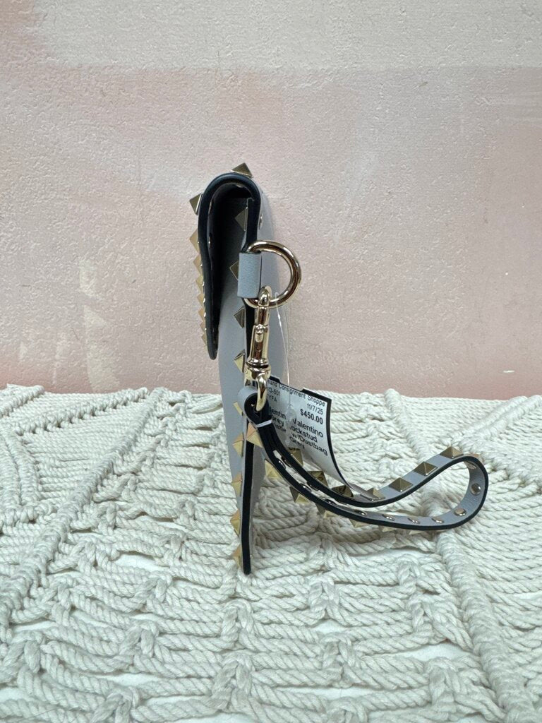 Valentino Grey Rockstud Wristlet w/Dustbag