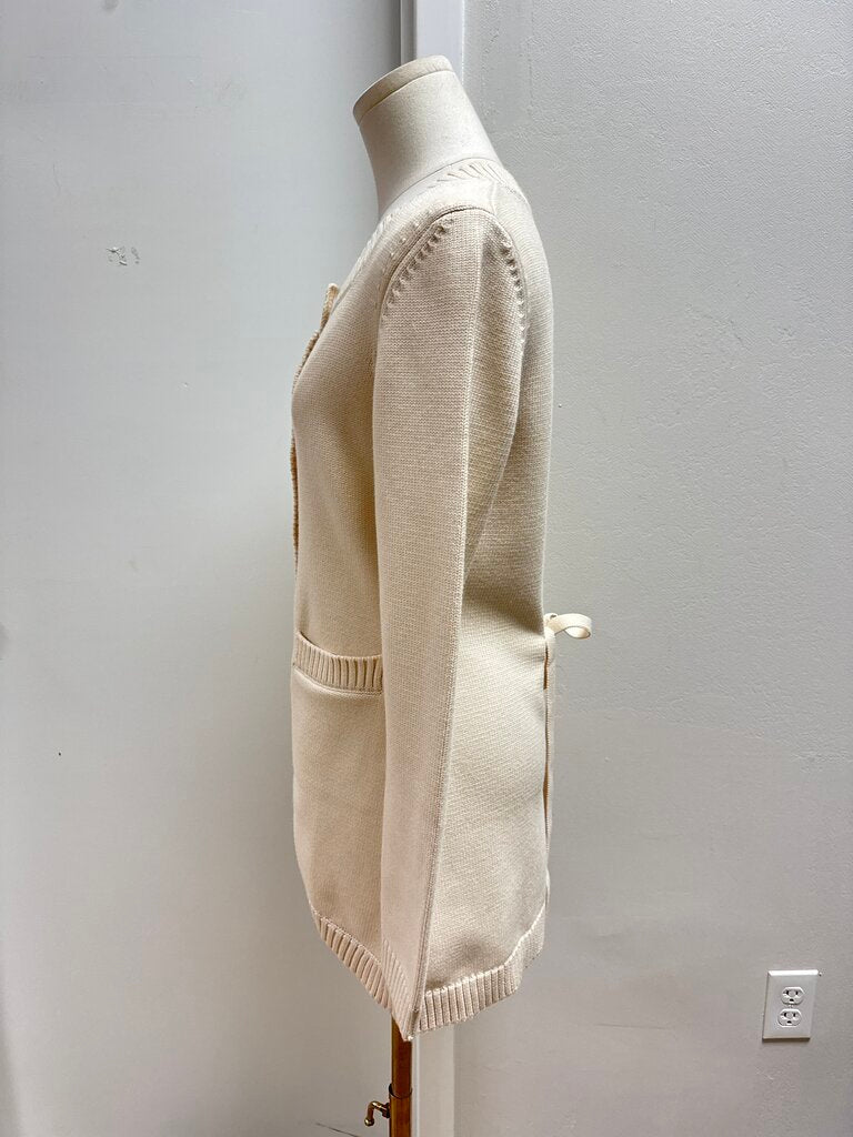 Posse Cream Pearlized Button Cardigan
