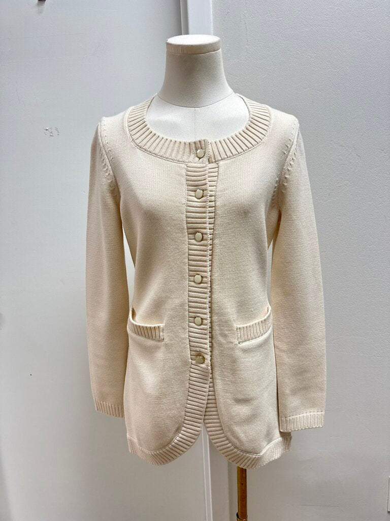 Posse Cream Pearlized Button Cardigan