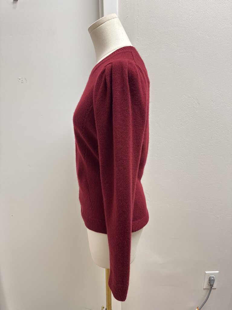 Me+Em Maroon Puff Sleeve Sweater