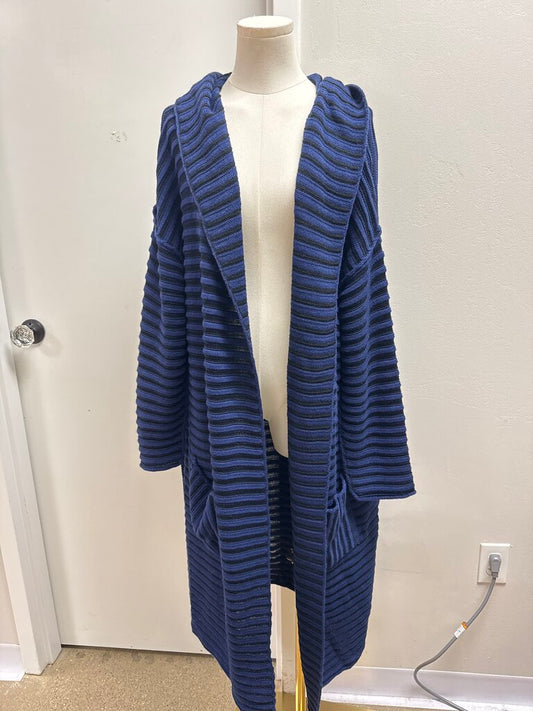 Oazi N Ku Blue and Black Long Cardigan NWT