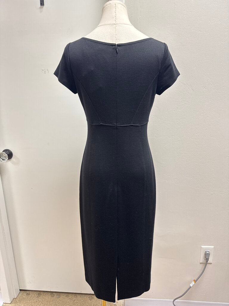 Lida Baday Black Cap Sleeve Sheath Dress