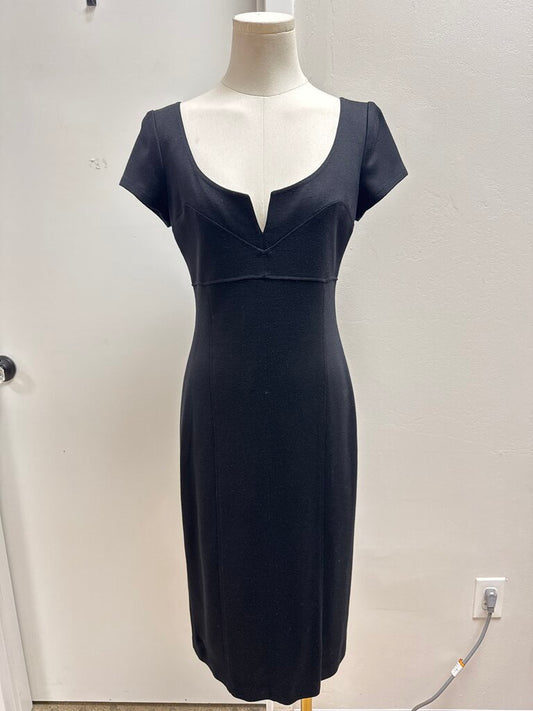 Lida Baday Black Cap Sleeve Sheath Dress