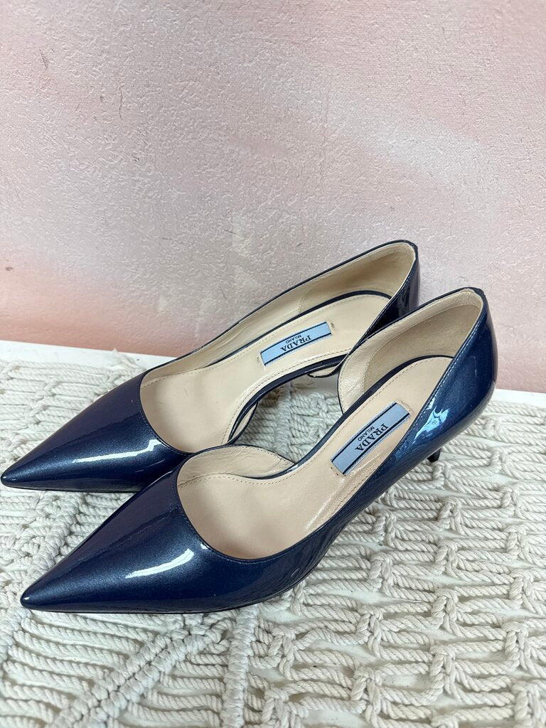 Prada Blue Patent Pump NWT