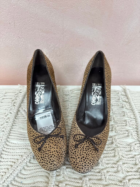 Ferragamo Animal Print Calf Hair Pump NWT